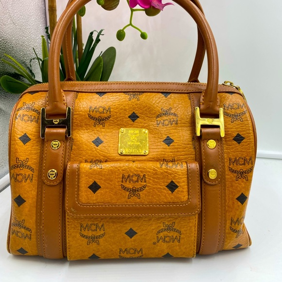 MCM Handbags - MCM Cognac Boston Handbag